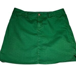 Tommy Hilfiger Women’s Jean Skirt Size 10 Green Mini Zip/Button